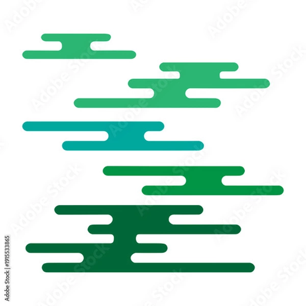 Fototapeta Abstract Green Cloud Shapes
