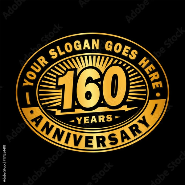 Fototapeta 160 years anniversary design template. Vector and illustration. 160th logo. 