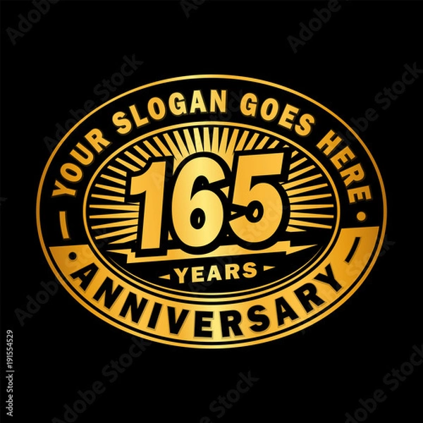 Fototapeta 165 years anniversary design template. Vector and illustration. 165th logo. 