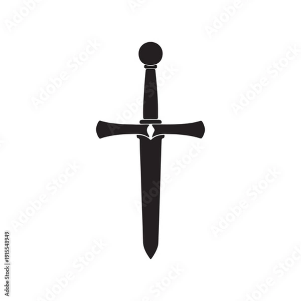 Obraz Sword icon silhouette vector illustration