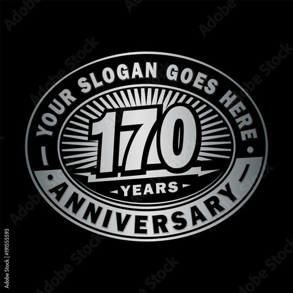Fototapeta 170 years anniversary design template. Vector and illustration. 170th logo. 