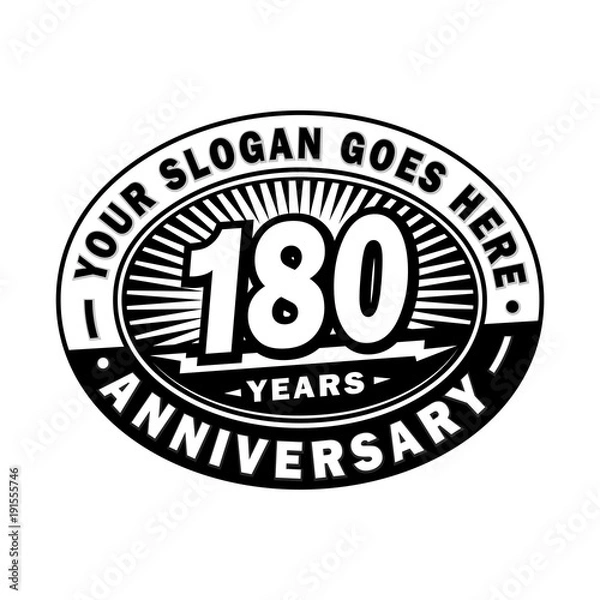 Fototapeta 180 years anniversary design template. Vector and illustration. 180th logo. 