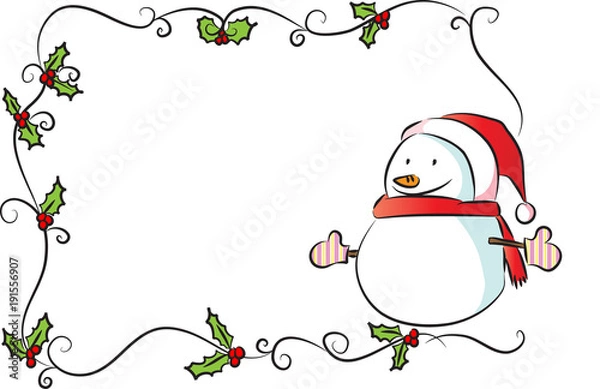 Obraz merry chritmas card border