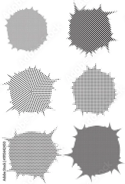 Obraz Some shapes with different halftone dots