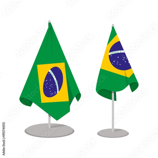 Obraz Small Brazilian Desk Flags set