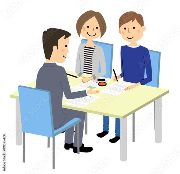 Fototapeta 打ち合わせ　契約　説明