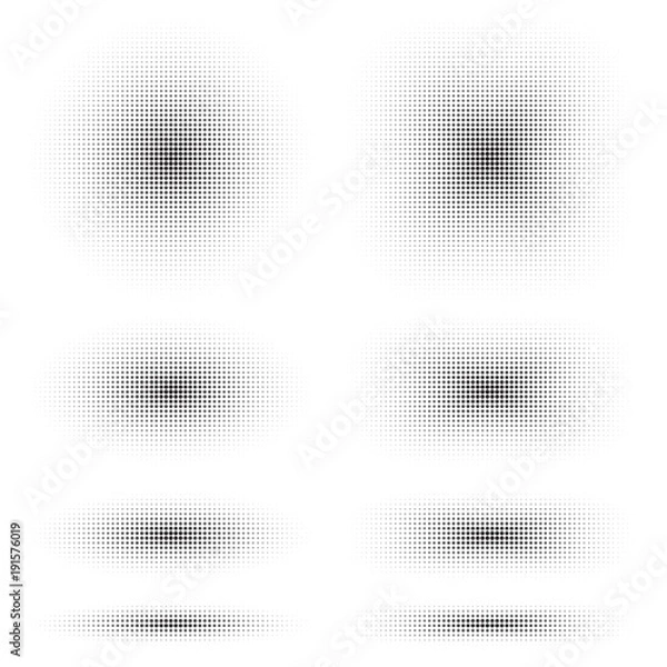 Obraz Vector halftone shadow shapes set.