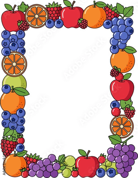 Obraz Colorful fruit border with copy space for text