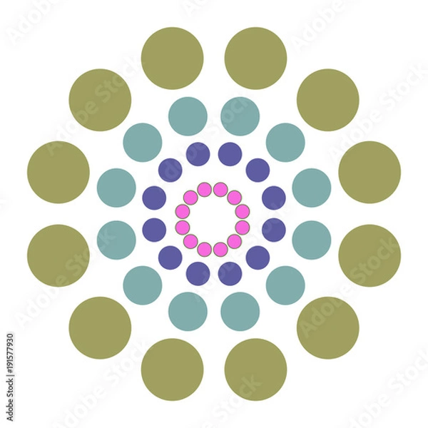 Obraz Abstract background with colorful circles hypnosis. Vector