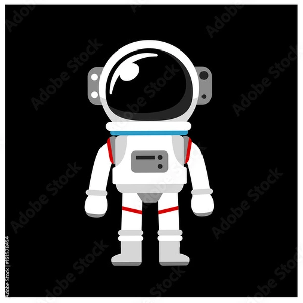 Fototapeta Vector Astronaut, Space suit isolated on Black Background