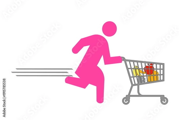 Obraz 買い物を急ぐ女性
