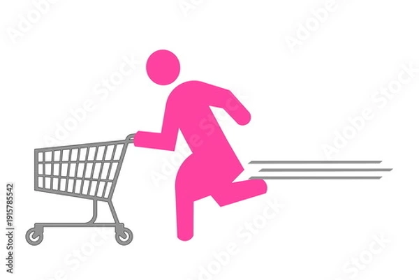 Obraz 買い物を急ぐ女性