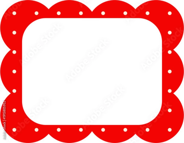 Obraz Retro Scalloped Frame with Checkered pattern