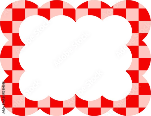Obraz Retro Scalloped Frame with Checkered pattern
