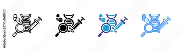 Obraz Gene Therapy icon set multiple style collection