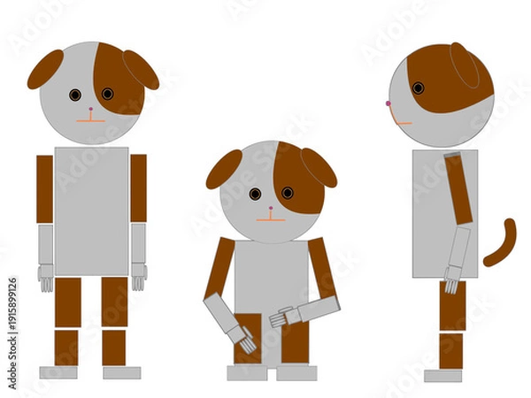 Obraz Robot like Dog illustration with 3 postures
