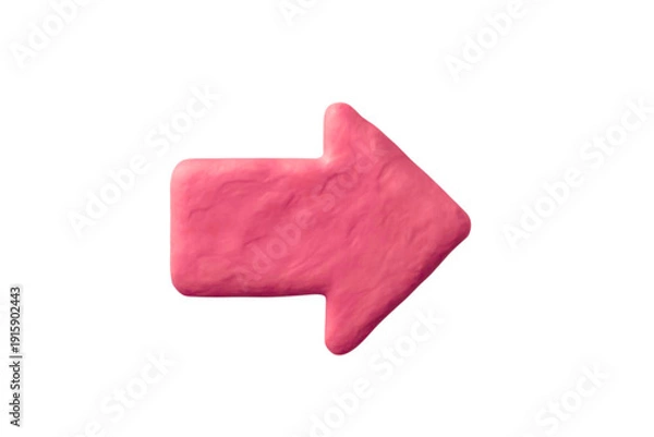 Obraz 粘土の右向きの矢印　赤