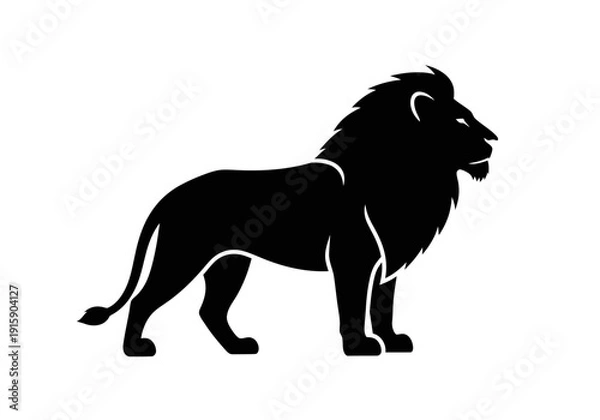 Fototapeta lion silhouette vector