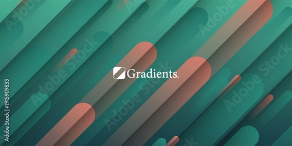 Obraz Dynamic motion background with gradient lines. Geometric minimalism.