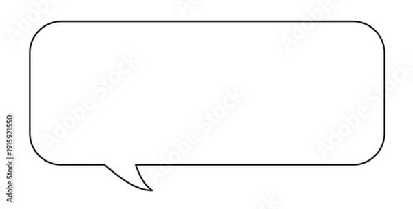 Obraz 横長吹き出し 内向きしっぽ 単品（ショート）