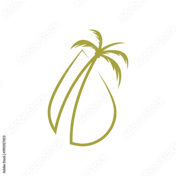Obraz Palm oil logo vector flat design template
