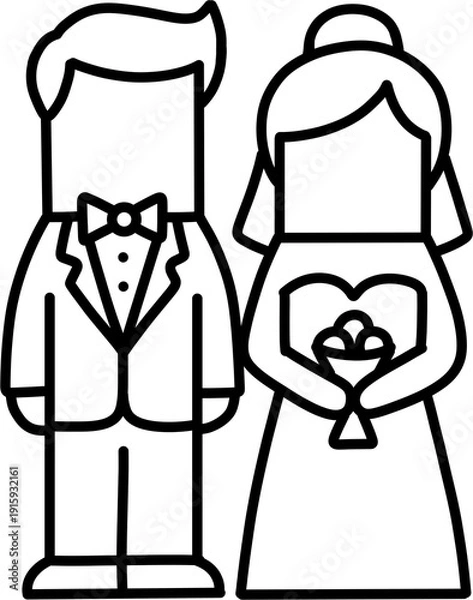 Obraz 미니멀 웨딩 리본 심플 아이콘