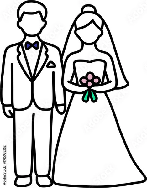 Obraz 미니멀 웨딩 리본 심플 아이콘