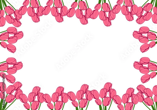 Obraz Spring Tulip Full Frame Floral Border Background