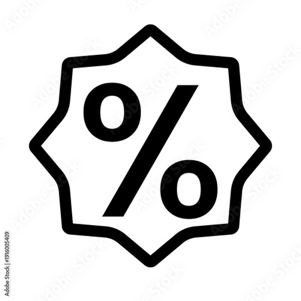 Obraz percent sign on transparent background