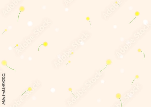Obraz 黄色い小花舞う背景素材(ベクター)