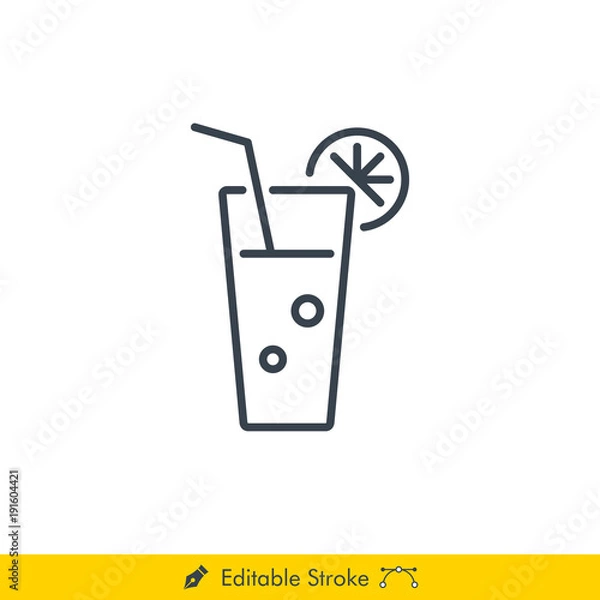 Fototapeta Lemonade Icon / Vector - In Line / Stroke Design