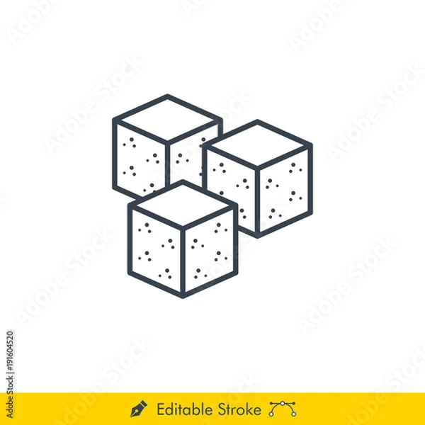 Fototapeta Sugar Icon / Vector - In Line / Stroke Design