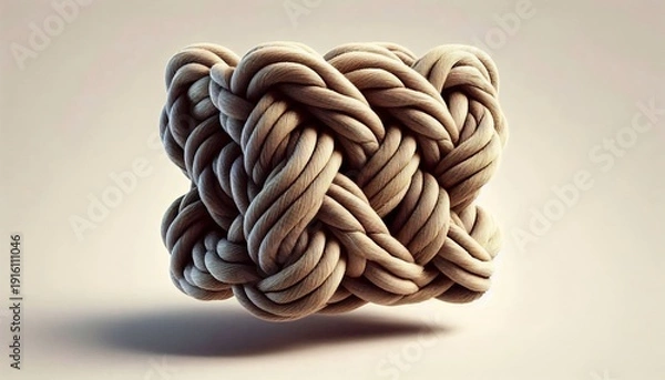 Obraz Intricate Braided Rope Knot Abstract Texture.