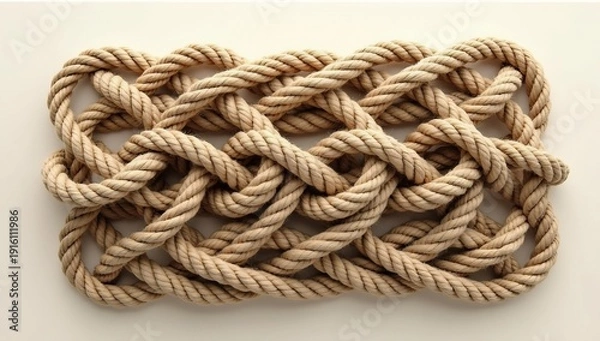 Obraz Intricate Nautical Knot Pattern Displayed on a Flat Surface.