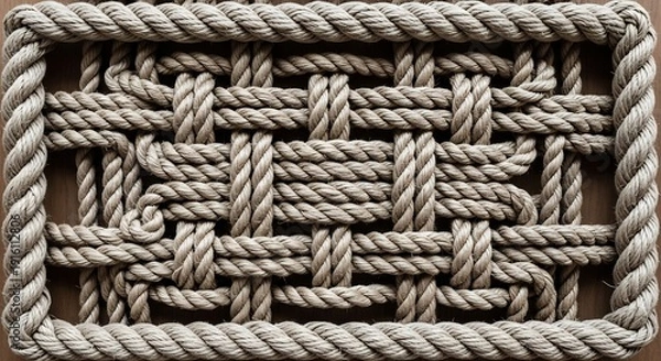 Obraz Intricate Woven Rope Pattern Close-Up Texture Background.