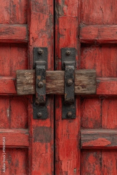 Obraz 閉ざされた古い赤の門