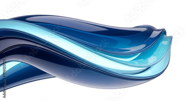 Obraz Abstract Blue Wave on Black Background