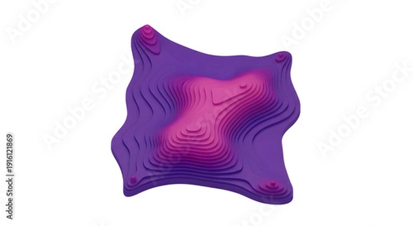 Obraz Abstract Topographic Purple Terrain Rendering