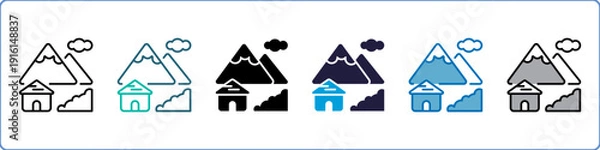 Obraz Village Single Icon Set Multistyle