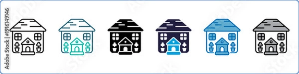 Obraz Villa Single Icon Set Multistyle