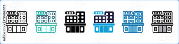 Obraz Hotel Single Icon Set Multistyle