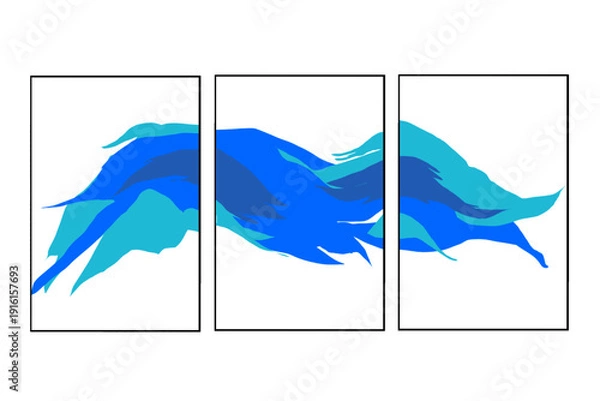 Obraz blue abstract background wall art in frame without background