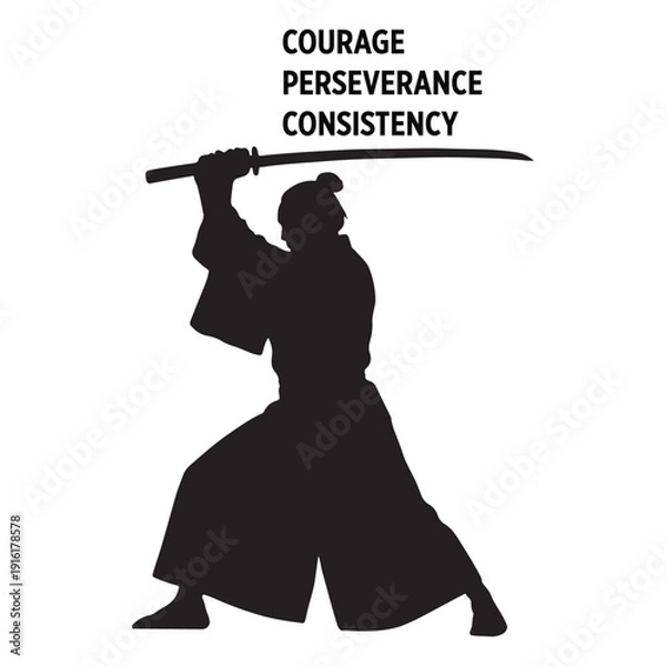 Obraz samurai warrior silhouette