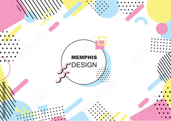 Obraz カラフルでポップな幾何学模様のフレーム