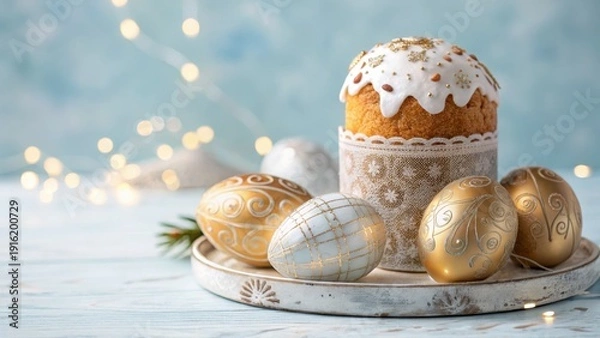 Obraz easter eggs on a white background