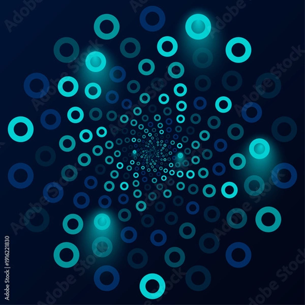 Obraz abstract blue background design with circles