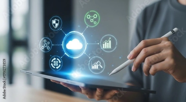 Obraz Businessman using tablet