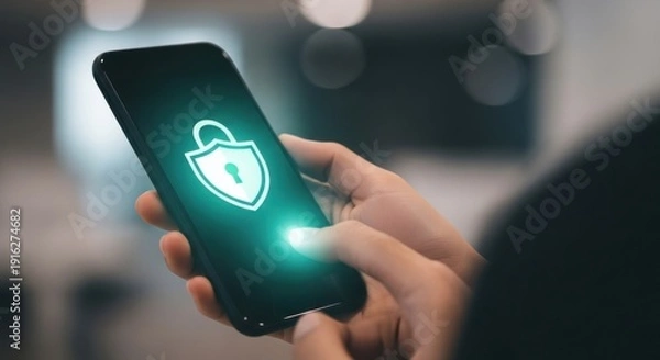 Obraz Smartphone with security shield