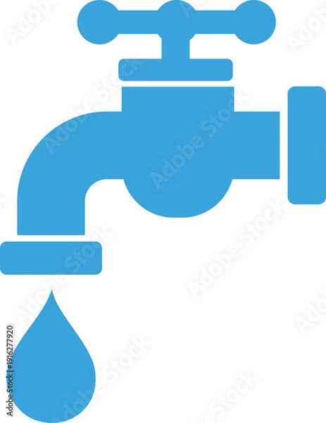 Obraz シンプルな水道の蛇口のイラスト
