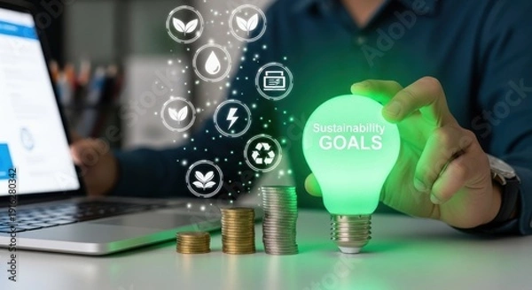 Obraz Businessman setting goals